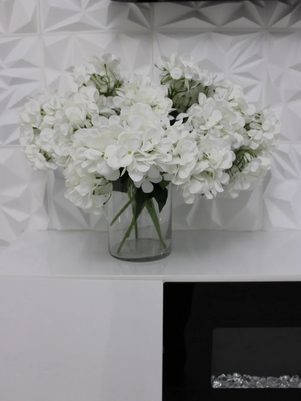 Amazon White Hydrangea Faux Floral Bouquet Set of 5